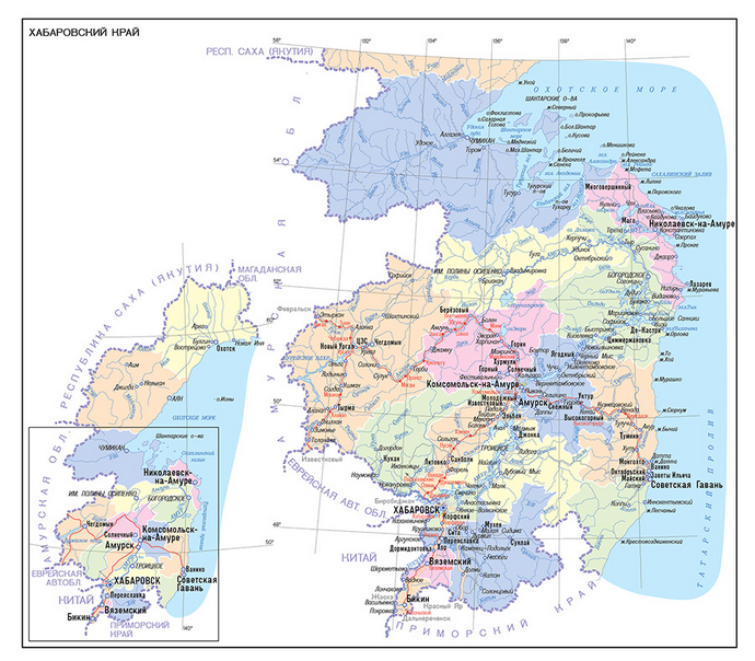 Векторные карты Хабаровского края для скачивания и печати AI SVG EPS P