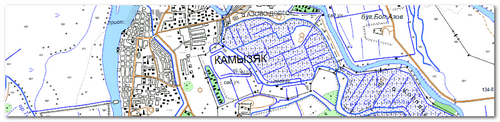 Топографическая карта Камызякского района (1 км)