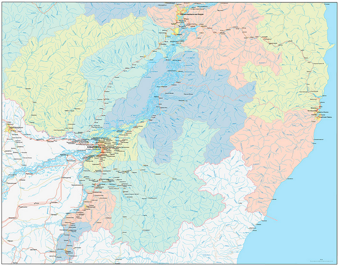 Векторные карты Хабаровского края для скачивания и печати AI SVG EPS P