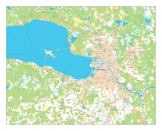 ​​​​​​​Векторная карта СПб с пригородами