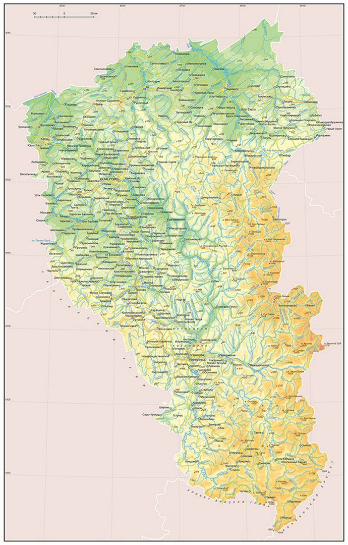 Векторные карты Кемеровской области для скачивания и печати AI SVG EPS