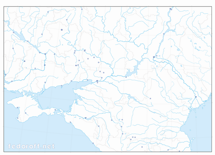 Контурная карта Европейского Юга РФ