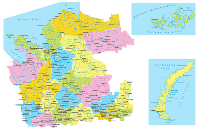 Векторные карты Архангельской области для скачивания и печати AI SVG E