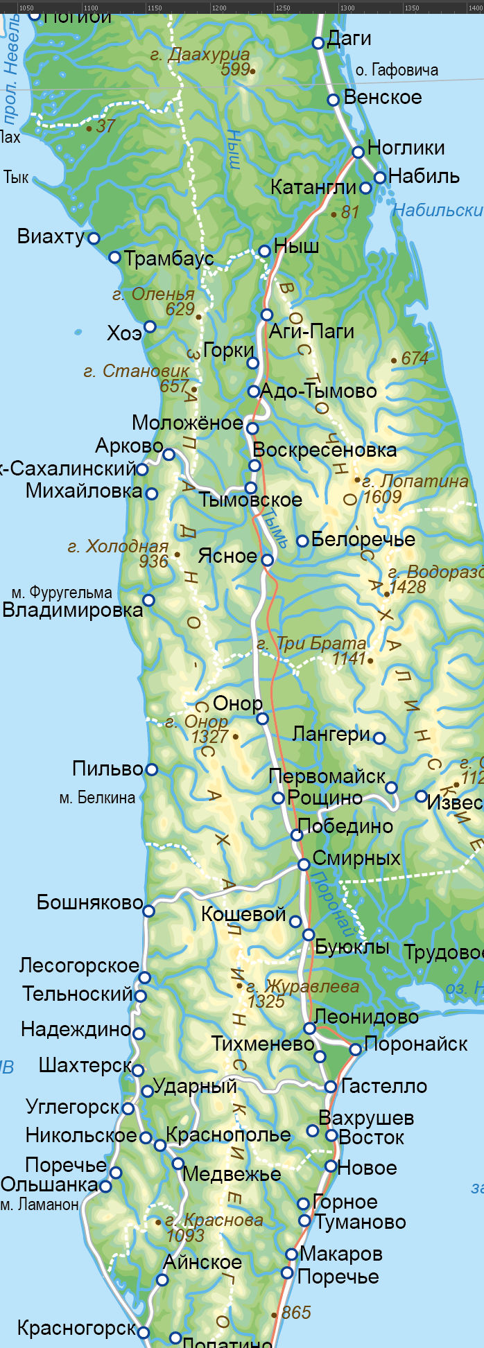 Векторные карты Сахалинской области для скачивания и печати AI SVG EPS