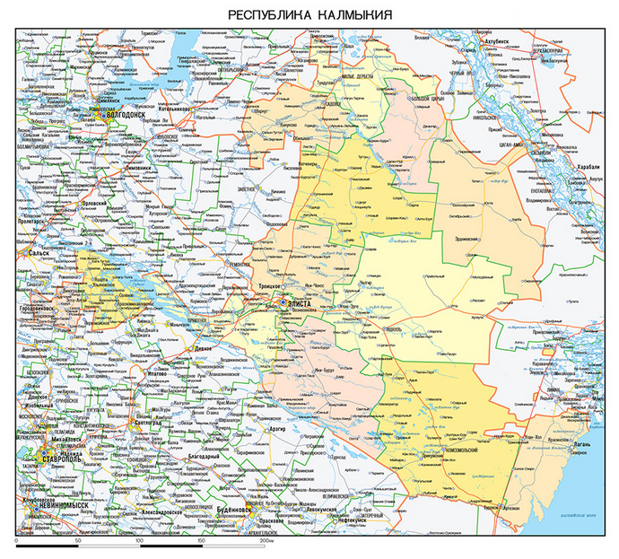 Векторные карты Республики Калмыкия для скачивания и печати AI SVG EPS