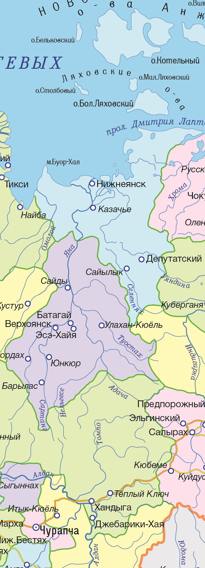 Векторные карты Республики Саха (Якутия) для скачивания и печати AI SV