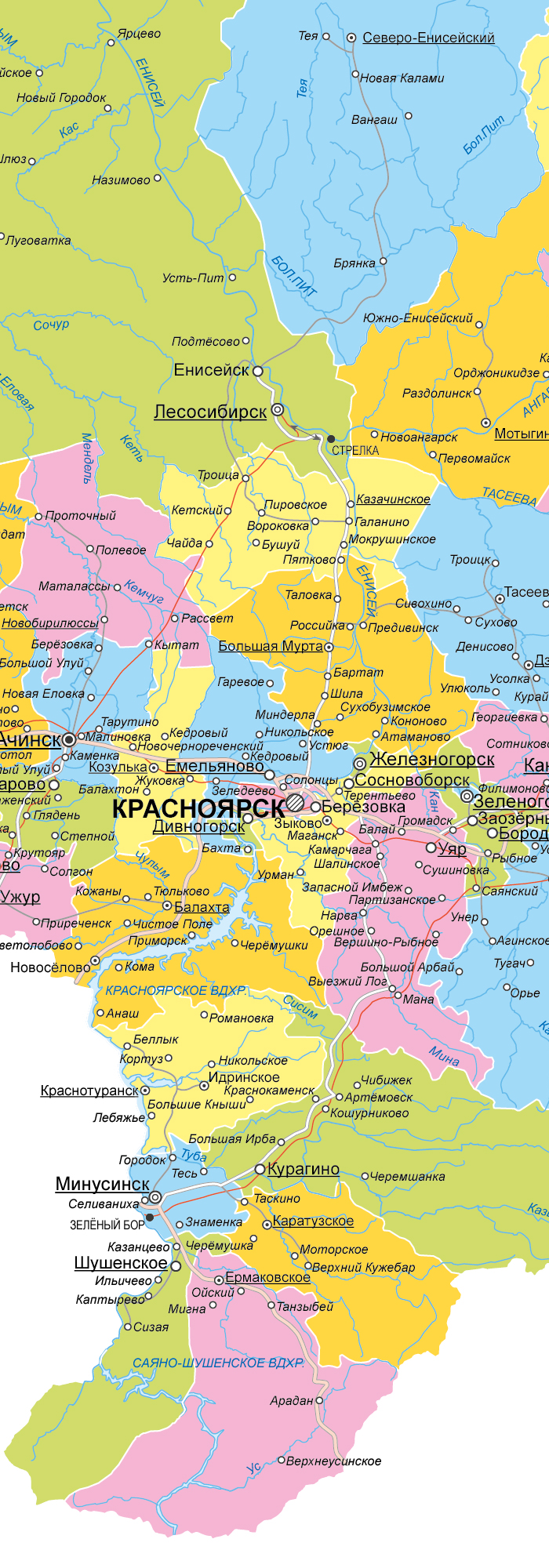 Векторные карты Красноярского края для скачивания и печати AI SVG EPS