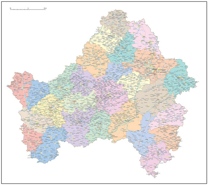 Векторные карты Брянской области для скачивания и печати AI SVG EPS PD