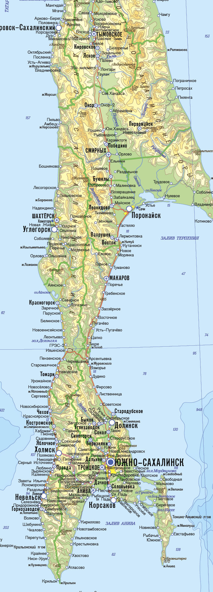 Векторные карты Сахалинской области для скачивания и печати AI SVG EPS