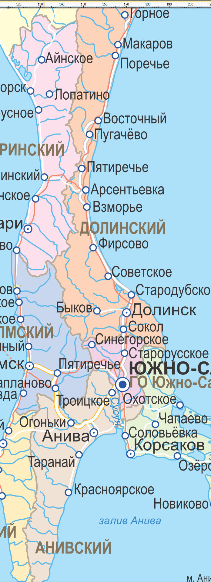 Векторные карты Сахалинской области для скачивания и печати AI SVG EPS