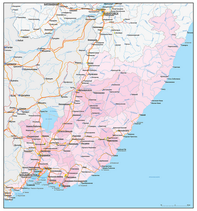 Векторные карты Приморского края для скачивания и печати AI SVG EPS