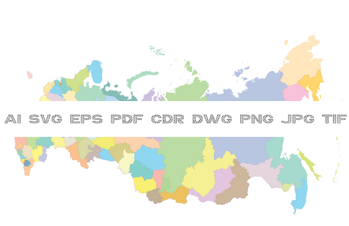 Контурная векторная карта России РФ-КБ