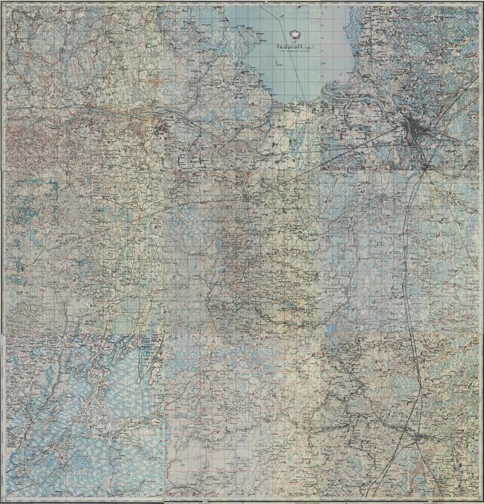 Карта окрестностей Пскова, Печор и Острова 1925 года
