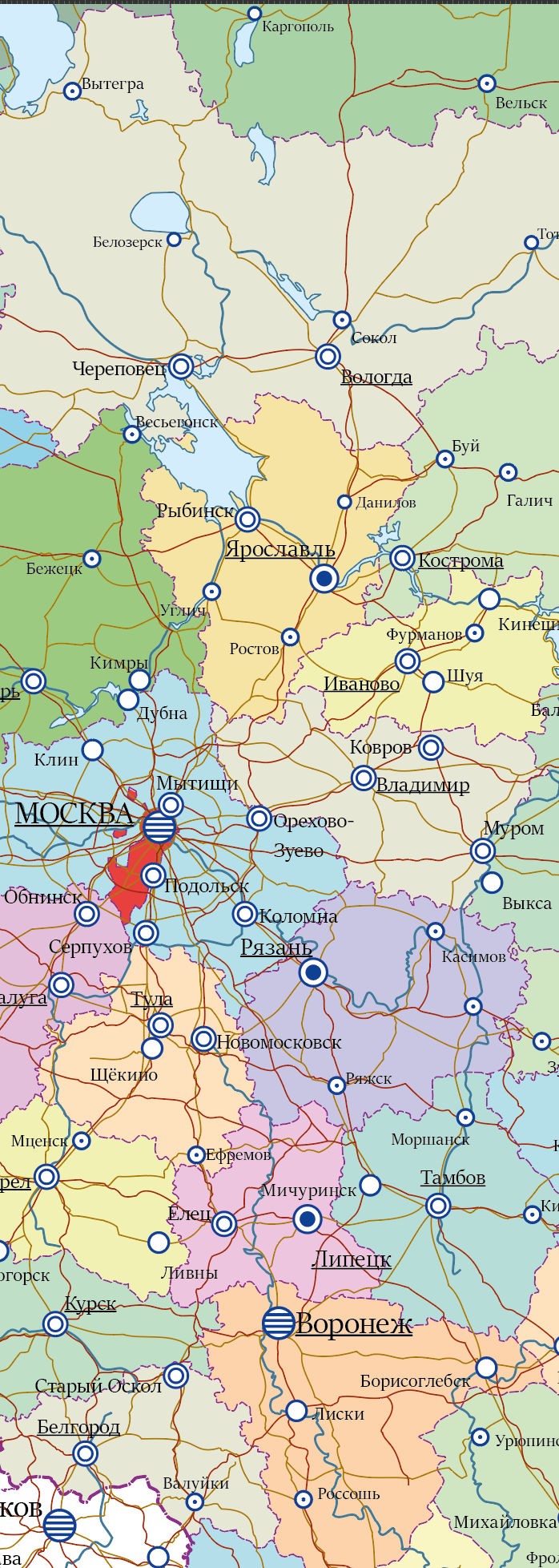 Карта регионов России РФ-МЕ (Меркатор)