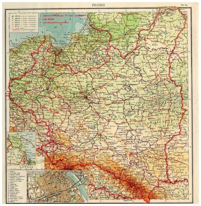 Карта Польши 1939 года
