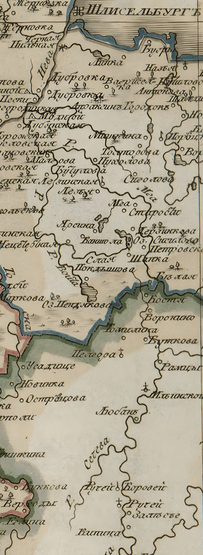 Карта Санкт-Петербургской губернии 1800 г.