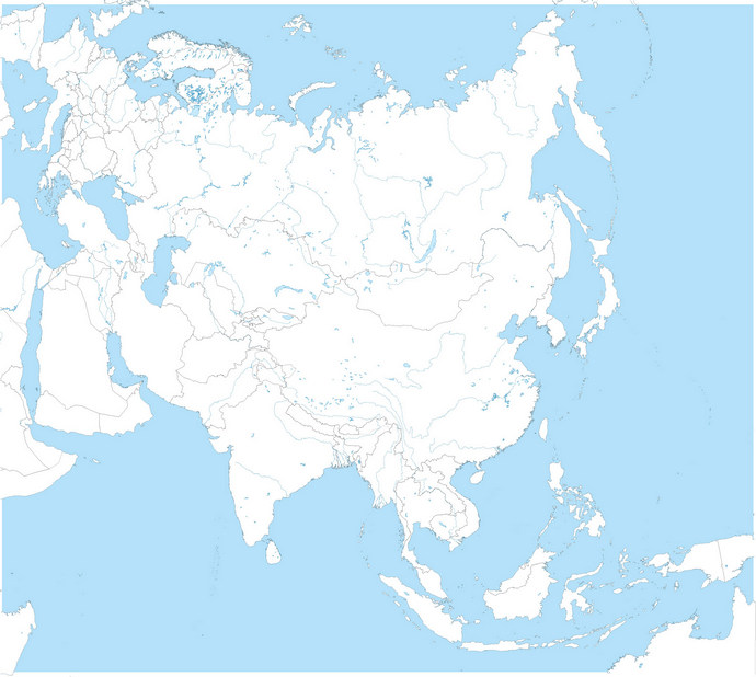 Физическая карта Евразии масштаб 1 :7200000.