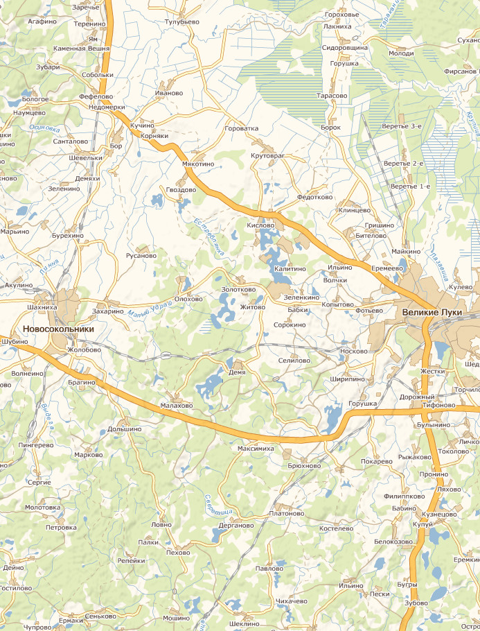 Карта Псковской области А1