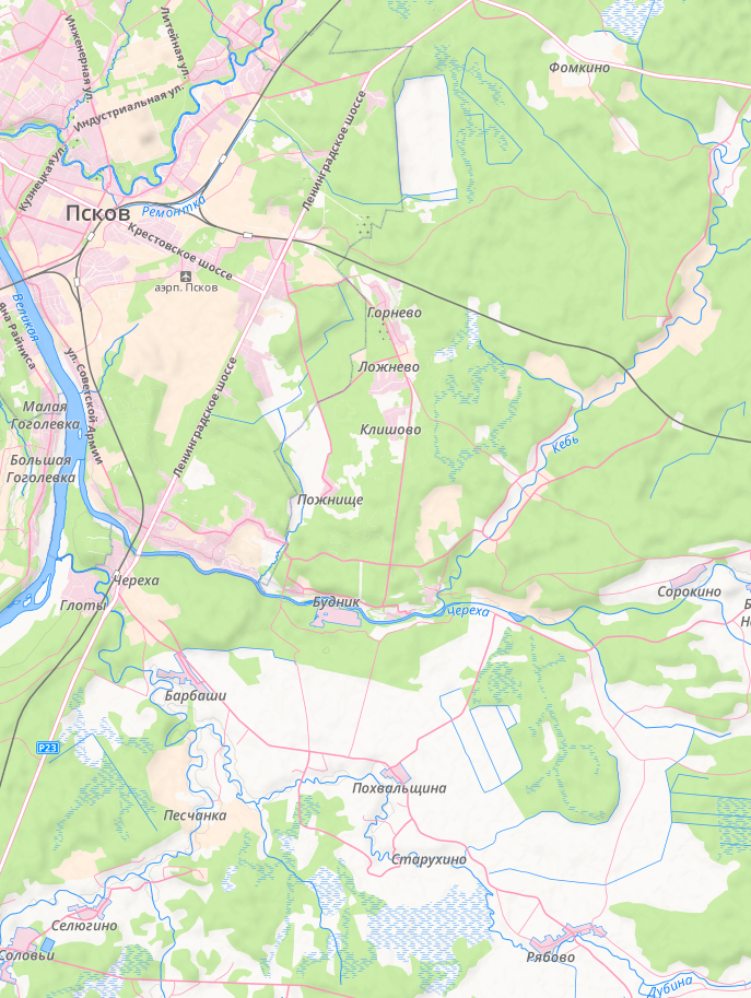 Подробная карта Псковской области