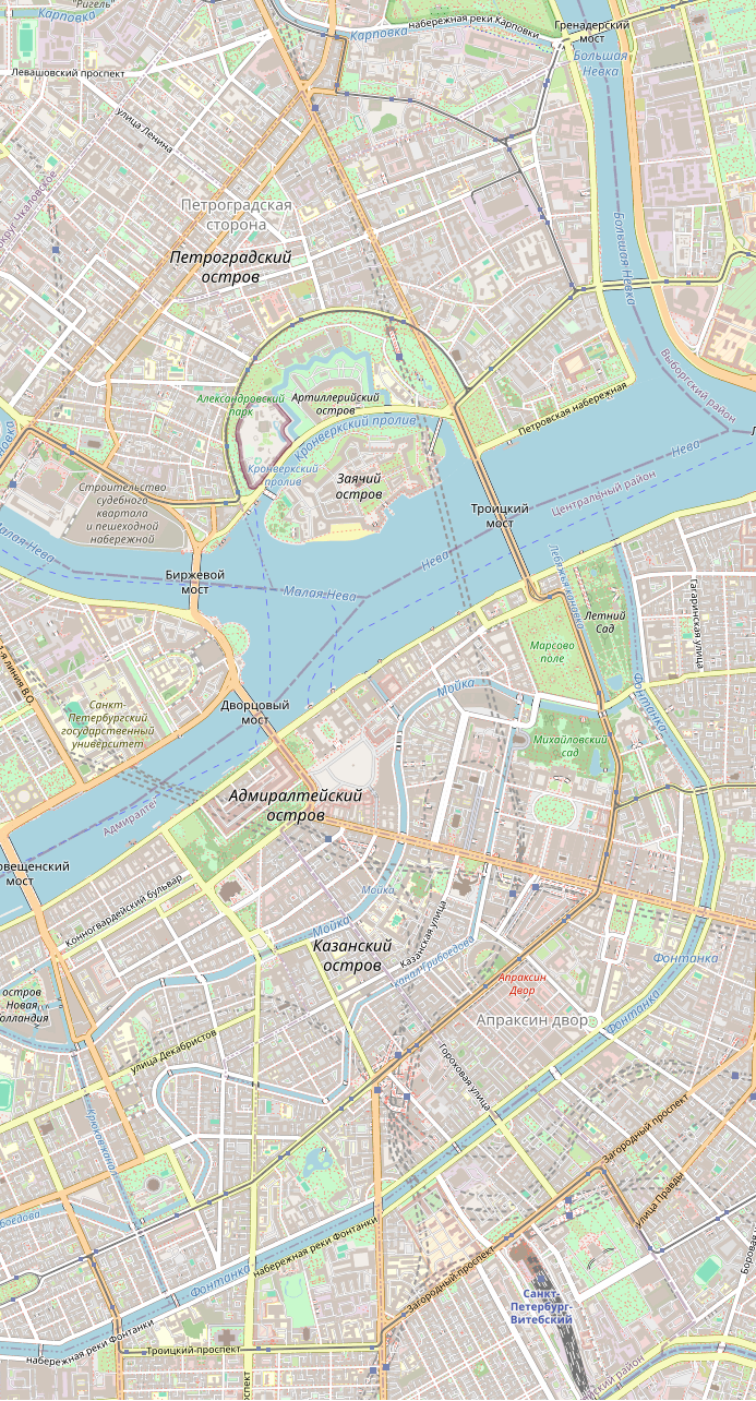 Подробная карта Санкт-Петербурга