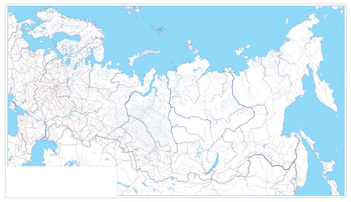 Векторная большая контурная карта России ВБККР