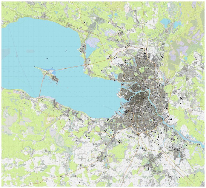 Топографическая карта Санкт-Петербурга (2023)