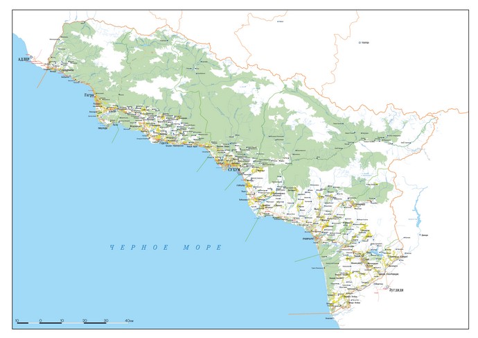 Карта Абхазии 2022 года