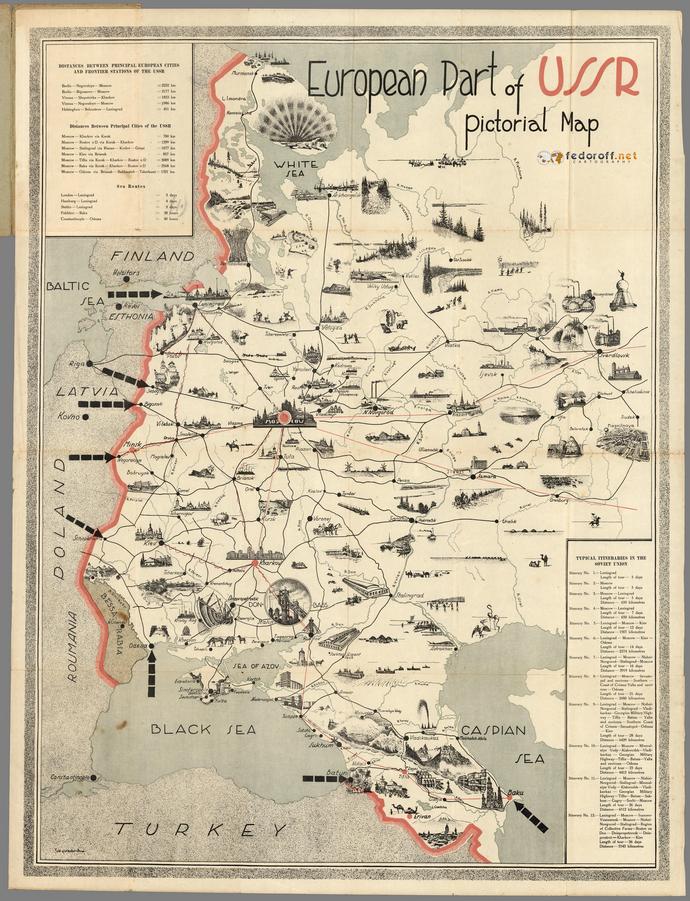 European part of USSR pictoral map 1939