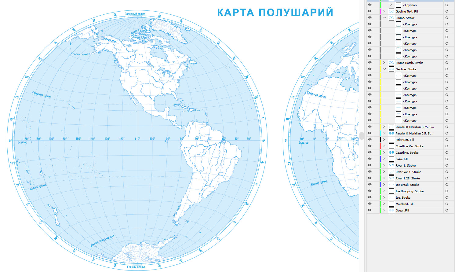 Карта восточное полушарие 5 класс