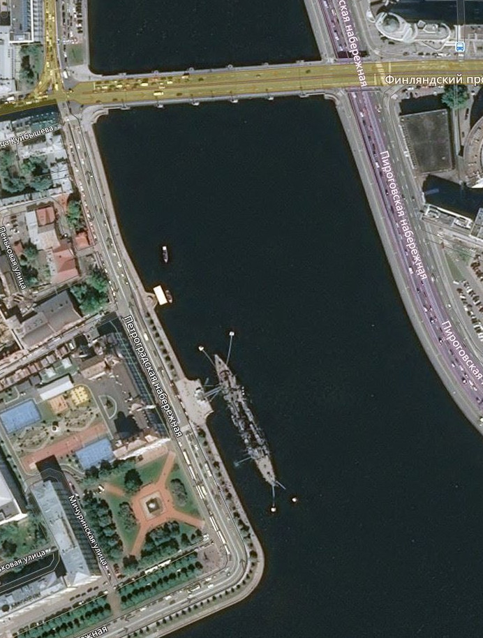 Спутниковая гибридная карта Санкт-Петербурга