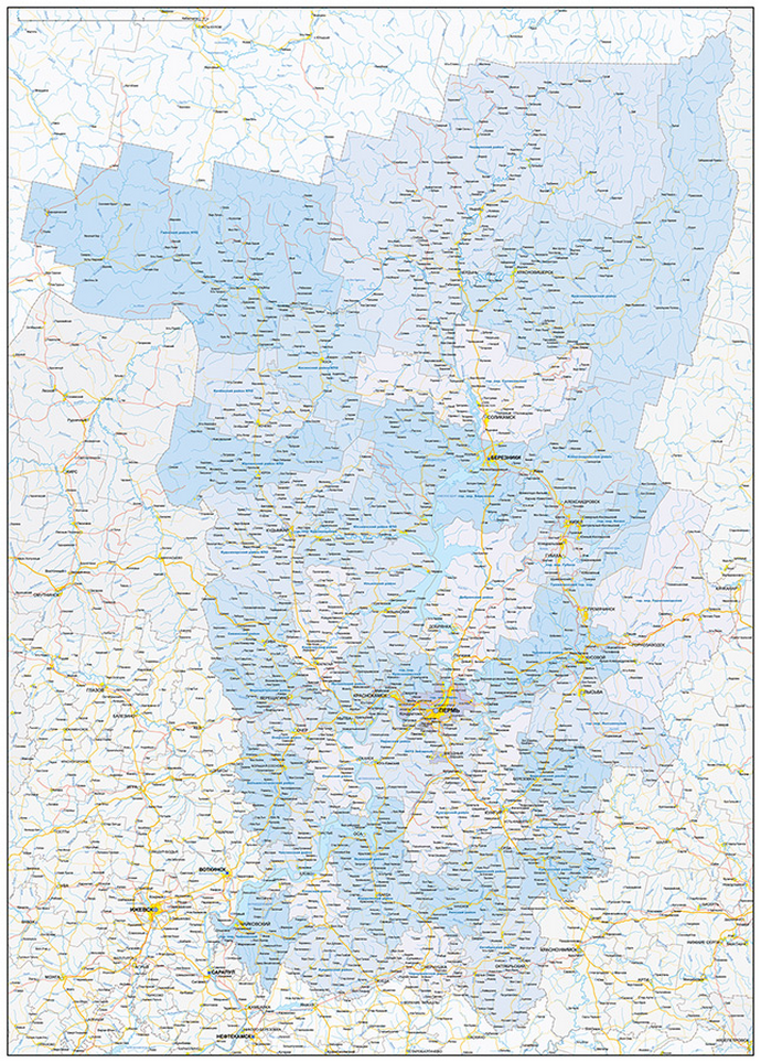 Векторные карты Пермского края для скачивания и печати AI SVG EPS PDF