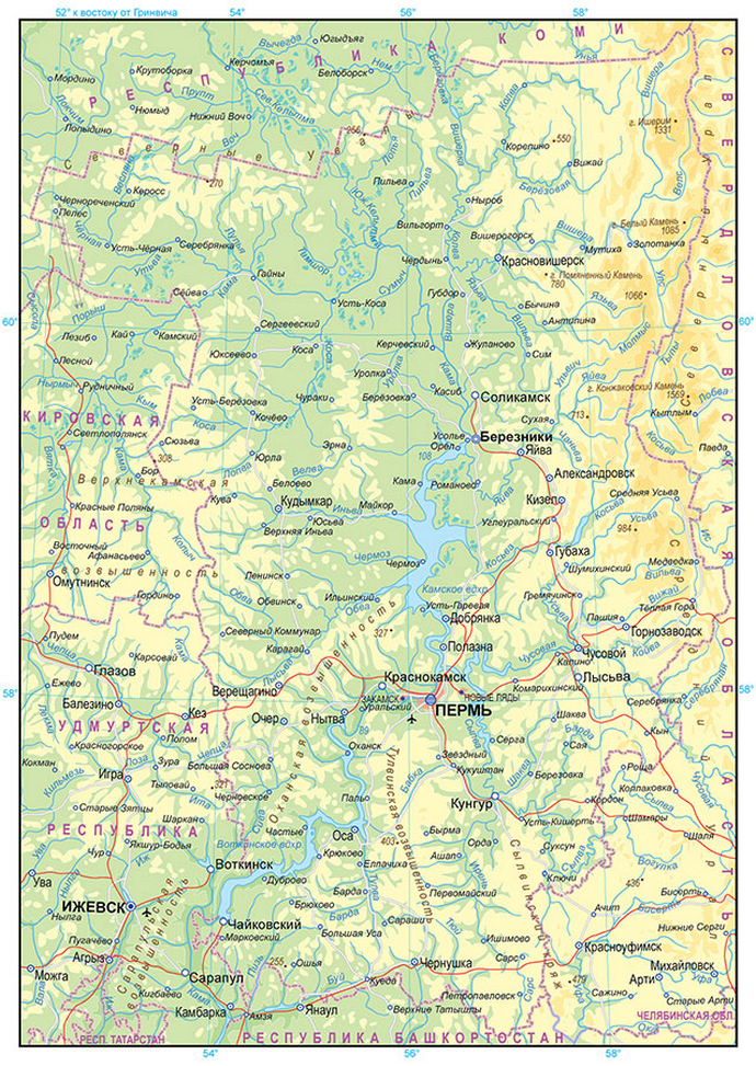 Векторные карты Пермского края для скачивания и печати AI SVG EPS PDF