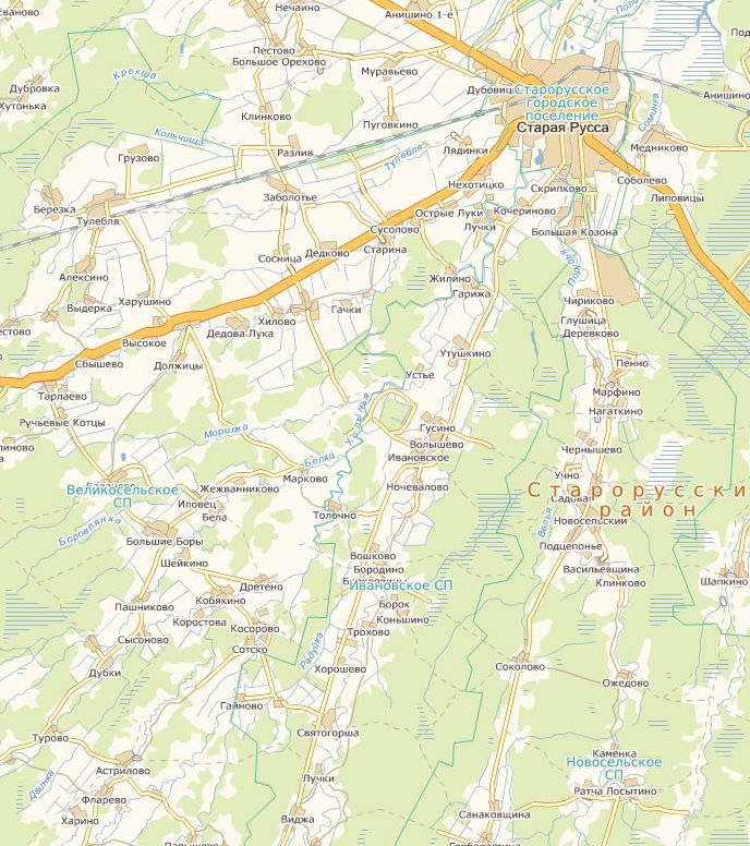 Подробная карта Новгородской области