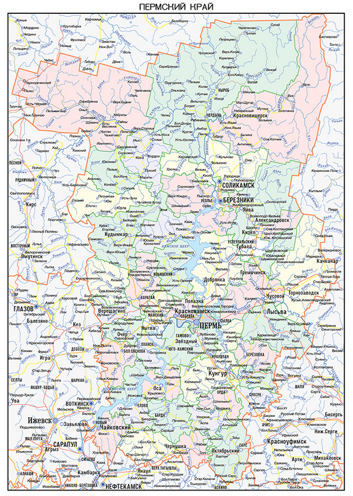 Векторные карты Пермского края для скачивания и печати AI SVG EPS PDF