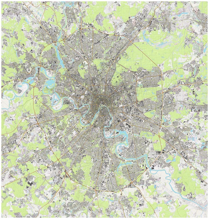 Топографическая карта Москвы 2022 [250 м]