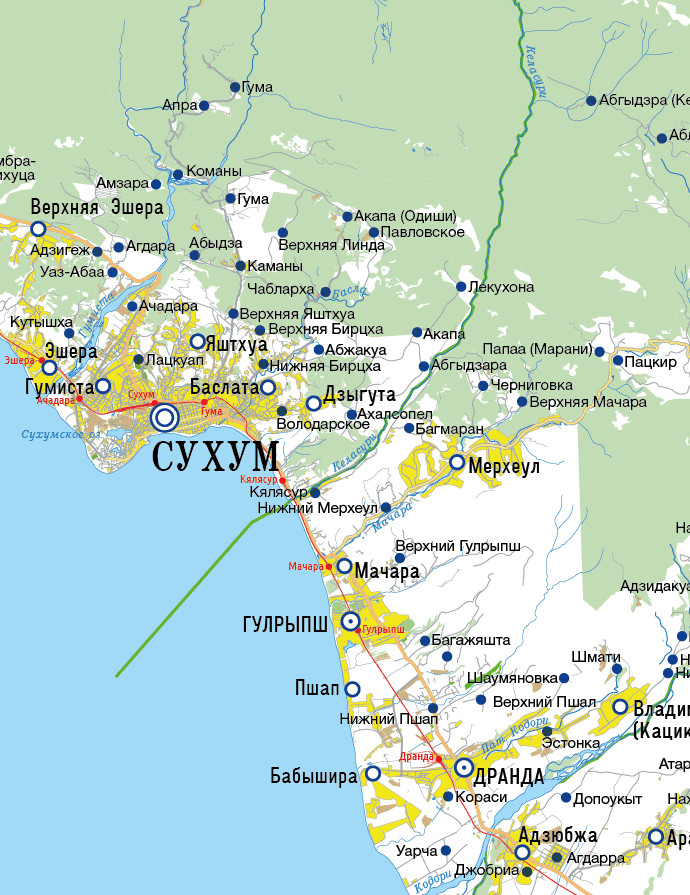 Карта Абхазии 2022 года