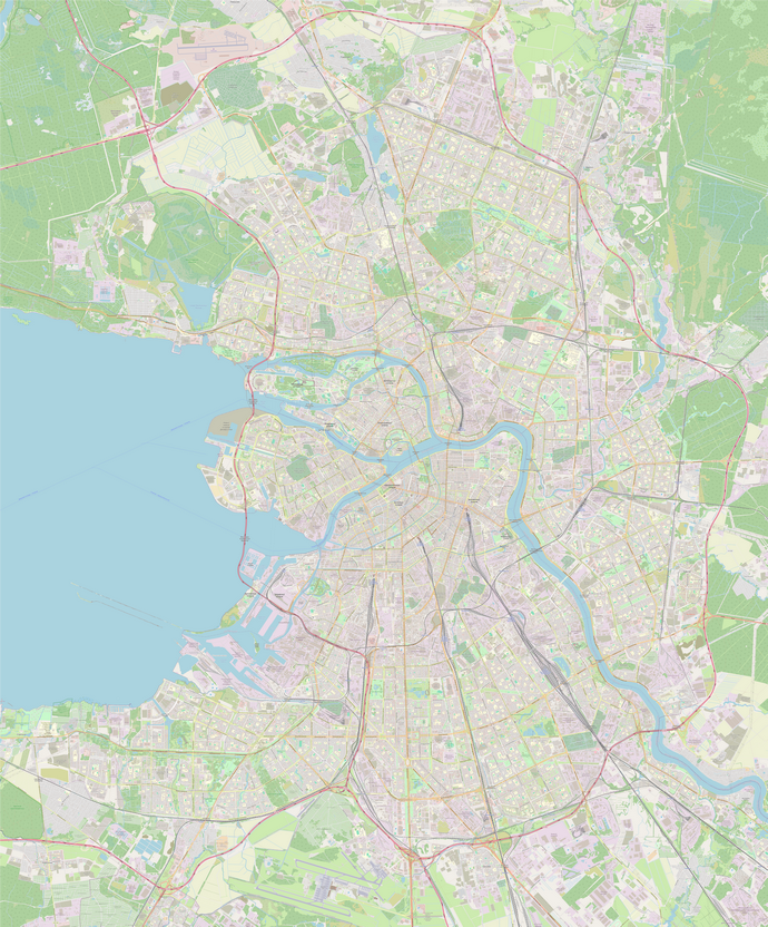 Подробная карта Санкт-Петербурга