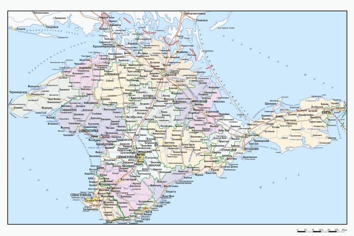 Векторная административная карта Крыма ВАКК