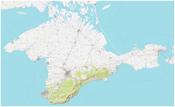 Топографическая карта Крыма 2023 года