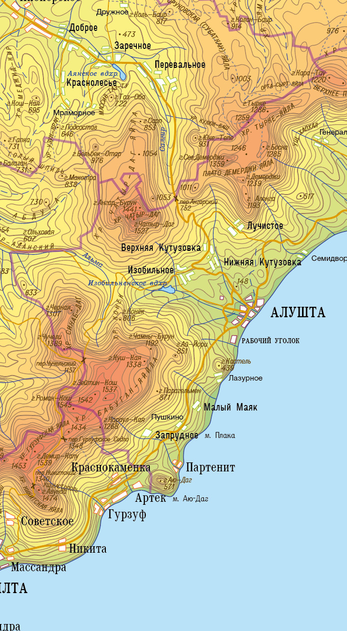Векторная большая общегеографическая карта Крыма