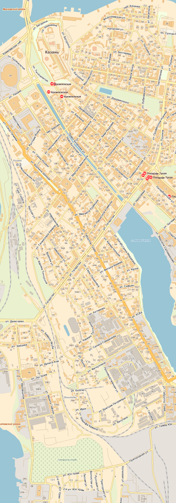 Карта Казань-ЕД с номерами домов