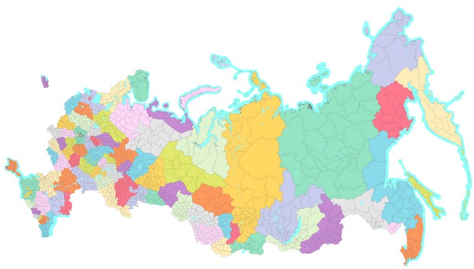 Административная карта районов РФ