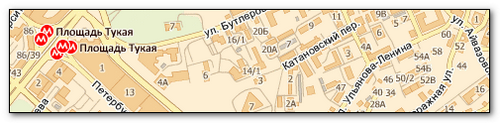 Карта Казани с номерами домов