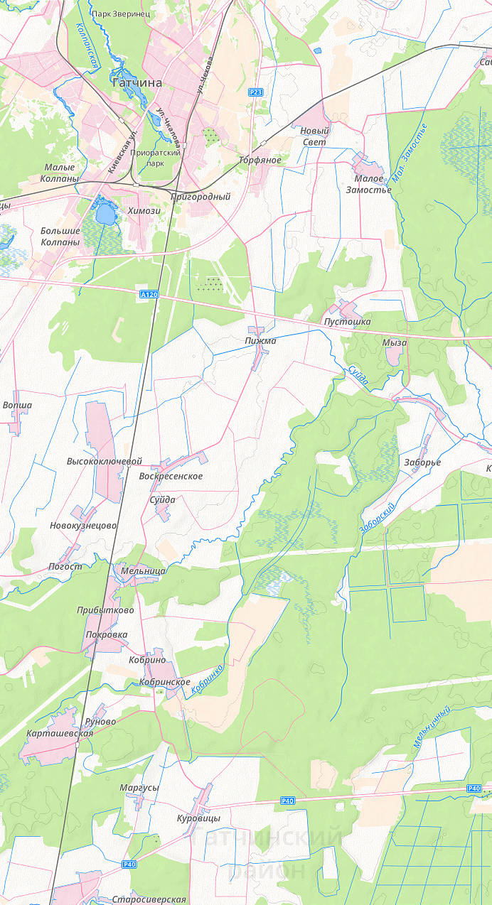 Карты Ленинградской области с городами и поселками