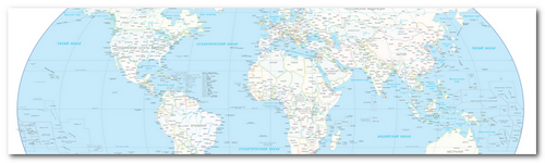 Векторная облегченная политическая карта мира