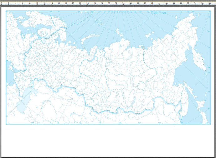 Контурная административная карта России А2