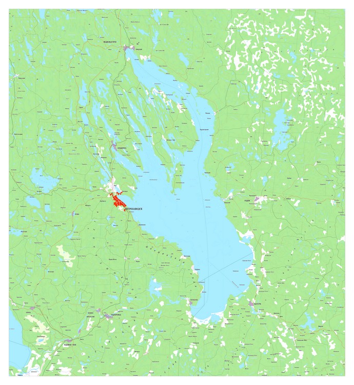 Обзорная топографическая карта Онежского озера