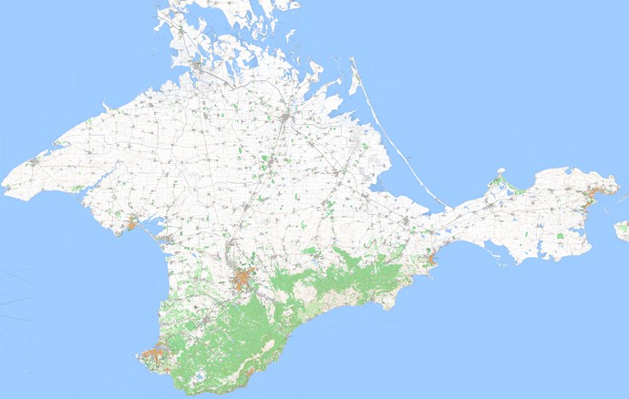 Топографическая карта Крыма 1 км