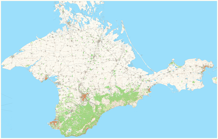 Топографическая карта Крыма 1 км