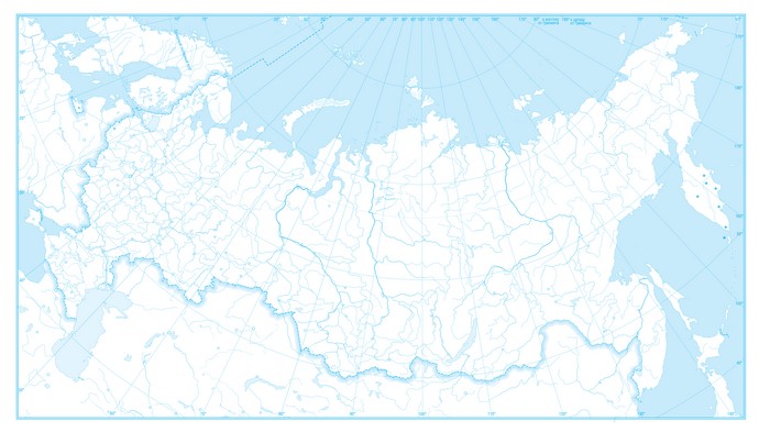 Векторная контурная административная карта России